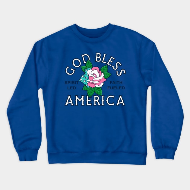 Christian Apparel Clothing Gifts - God Bless America Crewneck Sweatshirt by AmericasPeasant